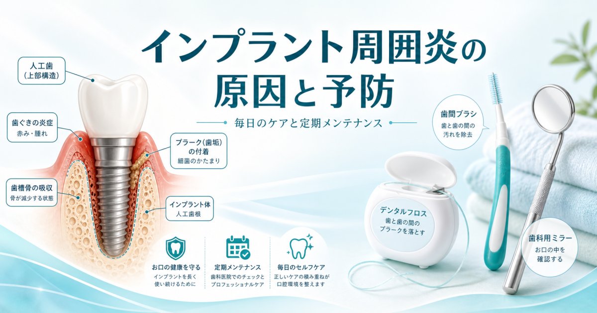 インプラント周囲炎の原因と予防法｜歯周病経験者が長く保つ秘訣
